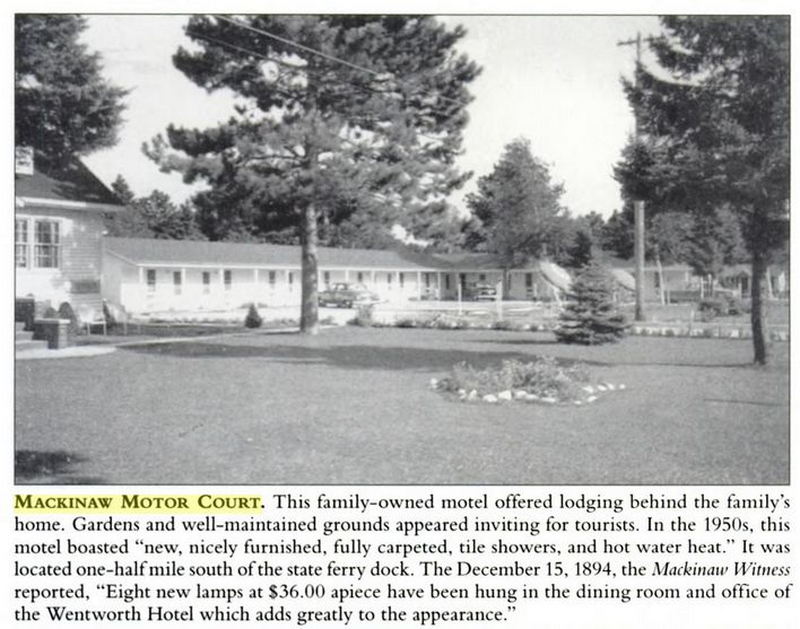 Mackinaw Motor Court - From Mackinaw City History Book